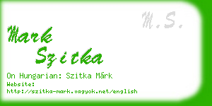 mark szitka business card